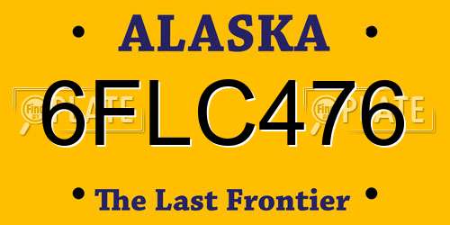 6FLC476 Alaska License Plate