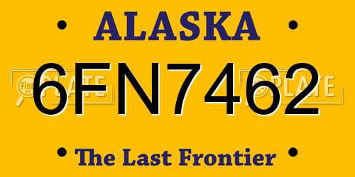 6FN7462 Alaska License Plate