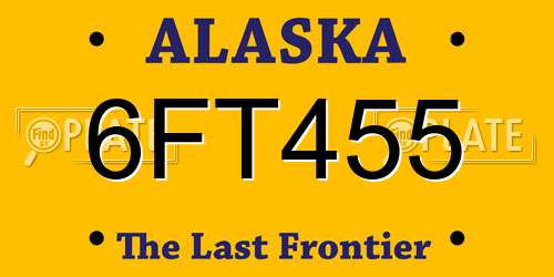 6FT455 Alaska License Plate