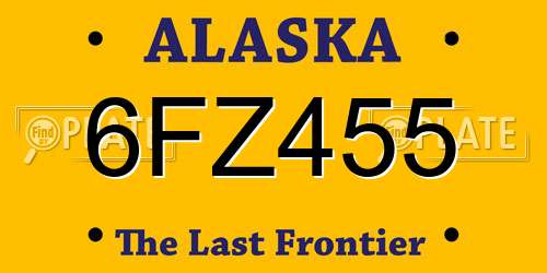 6FZ455 Alaska License Plate