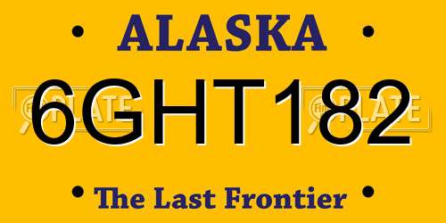 6GHT182 Alaska License Plate