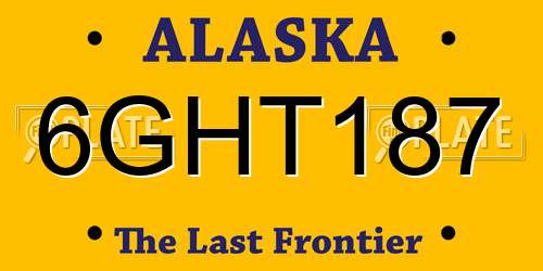 6GHT187 Alaska License Plate