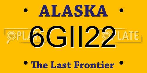 6GII22 Alaska License Plate