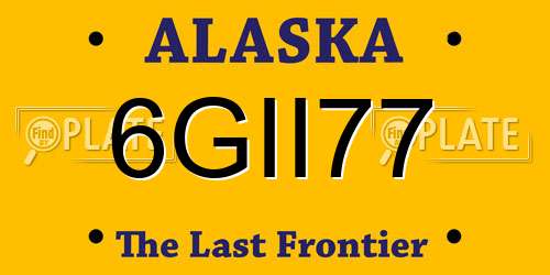 6GII77 Alaska License Plate