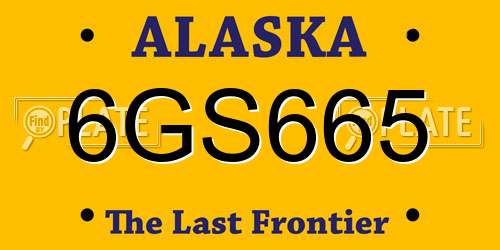 6GS665 Alaska License Plate