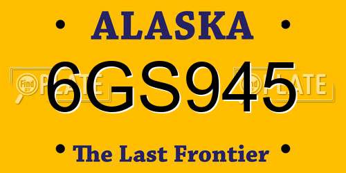 6GS945 Alaska License Plate