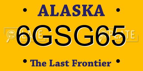 6GSG65 Alaska License Plate