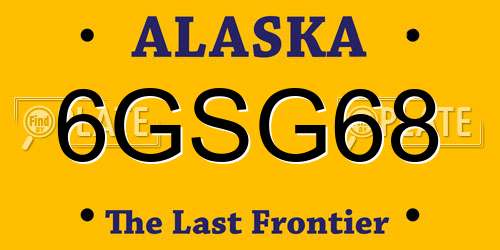 6GSG68 Alaska License Plate