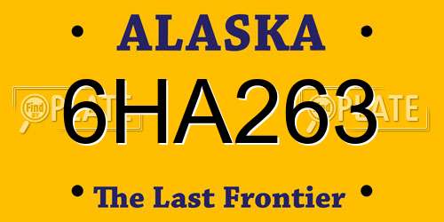 6HA263 Alaska License Plate