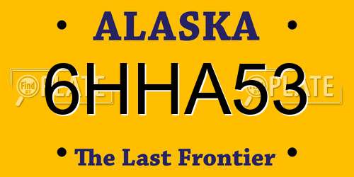 6HHA53 Alaska License Plate