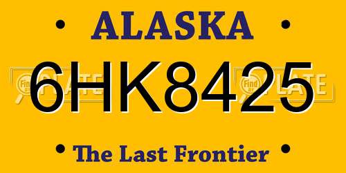 6HK8425 Alaska License Plate
