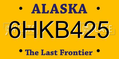 6HKB425 Alaska License Plate
