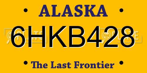 6HKB428 Alaska License Plate