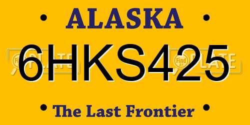 6HKS425 Alaska License Plate