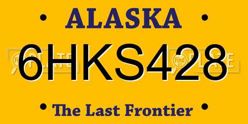 6HKS428 Alaska License Plate