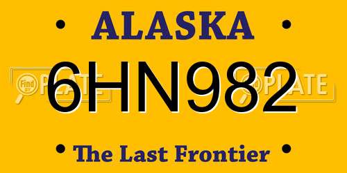 6HN982 Alaska License Plate