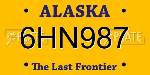 6HN987 Alaska License Plate