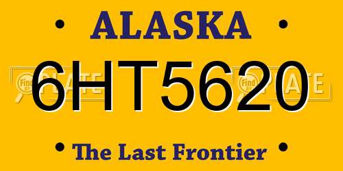 6HT5620 Alaska License Plate