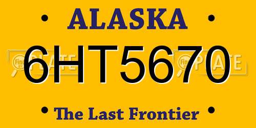 6HT5670 Alaska License Plate