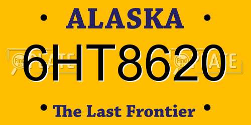 6HT8620 Alaska License Plate