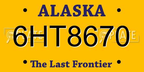 6HT8670 Alaska License Plate