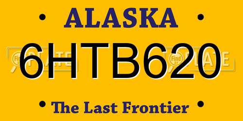 6HTB620 Alaska License Plate