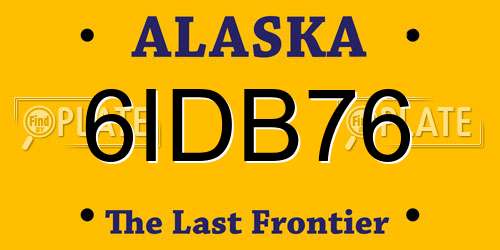 6IDB76 Alaska License Plate