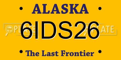 6IDS26 Alaska License Plate