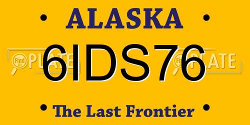 6IDS76 Alaska License Plate