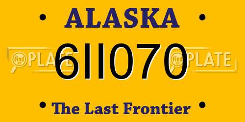6II070 Alaska License Plate
