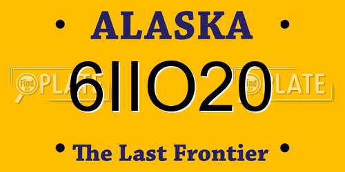 6IIO20 Alaska License Plate