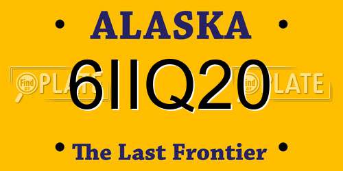 6IIQ20 Alaska License Plate