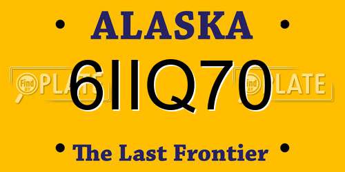 6IIQ70 Alaska License Plate
