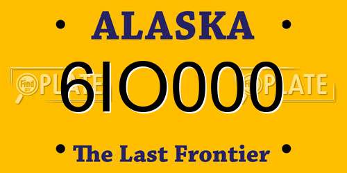 6IO000 Alaska License Plate