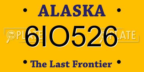 6IO526 Alaska License Plate