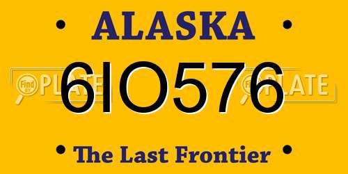 6IO576 Alaska License Plate