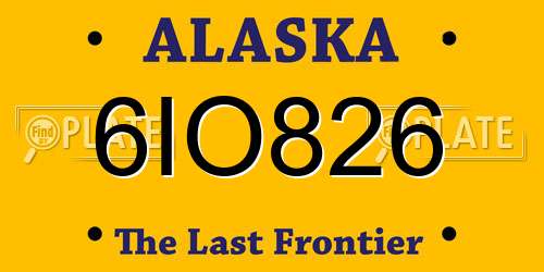 6IO826 Alaska License Plate