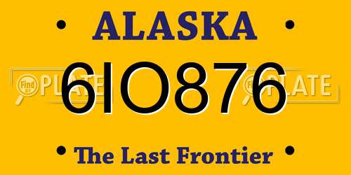 6IO876 Alaska License Plate