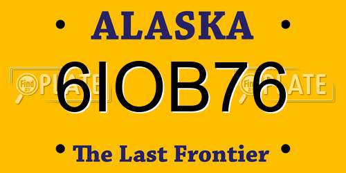 6IOB76 Alaska License Plate