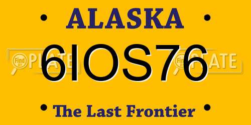 6IOS76 Alaska License Plate