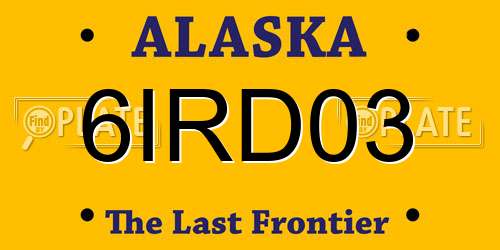 6IRD03 Alaska License Plate