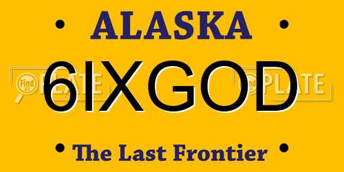 6IXGOD Alaska License Plate