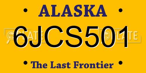 6JCS501 Alaska License Plate