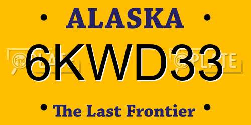6KWD33 Alaska License Plate