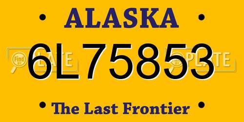 6L75853 Alaska License Plate