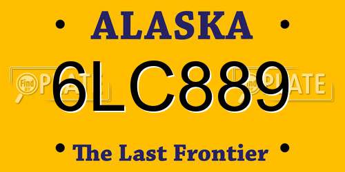 6LC889 Alaska License Plate