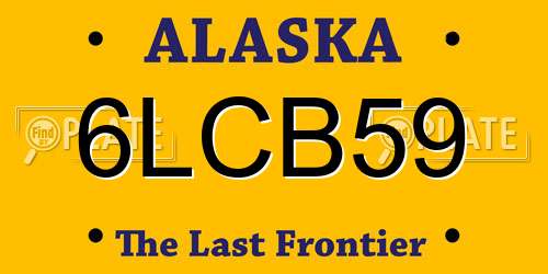 6LCB59 Alaska License Plate