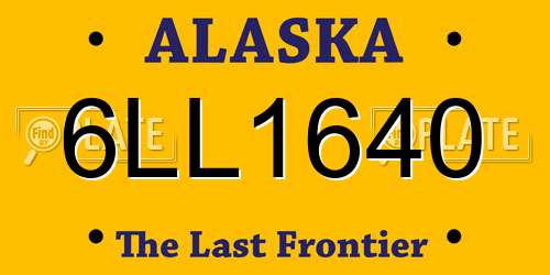 6LL1640 Alaska License Plate