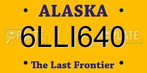 6LLI640 Alaska License Plate