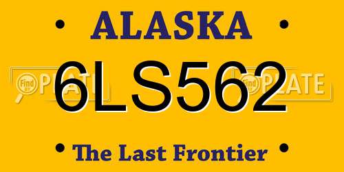 6LS562 Alaska License Plate